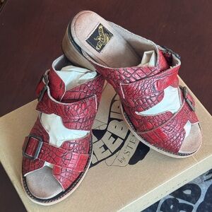 Freebird by Steven red leather sandals
